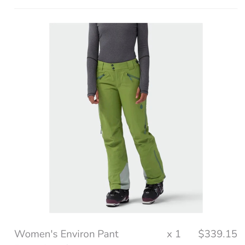 Stio Environ Ski Snowboard Pant - Forest Olive - Women’s size large